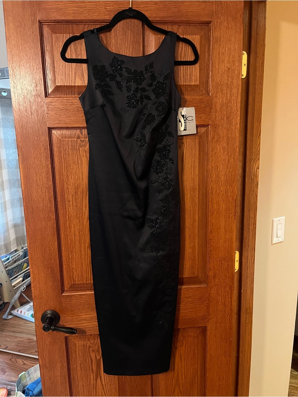 Vintage CDC NWT Dark Navy Midi Dress w/ Embellishment Size 2